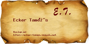 Ecker Tamás névjegykártya